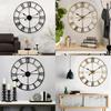 Retro Wall Iron Clock Decorative Hand Home Outdoor Commercial Spaces Up Dress