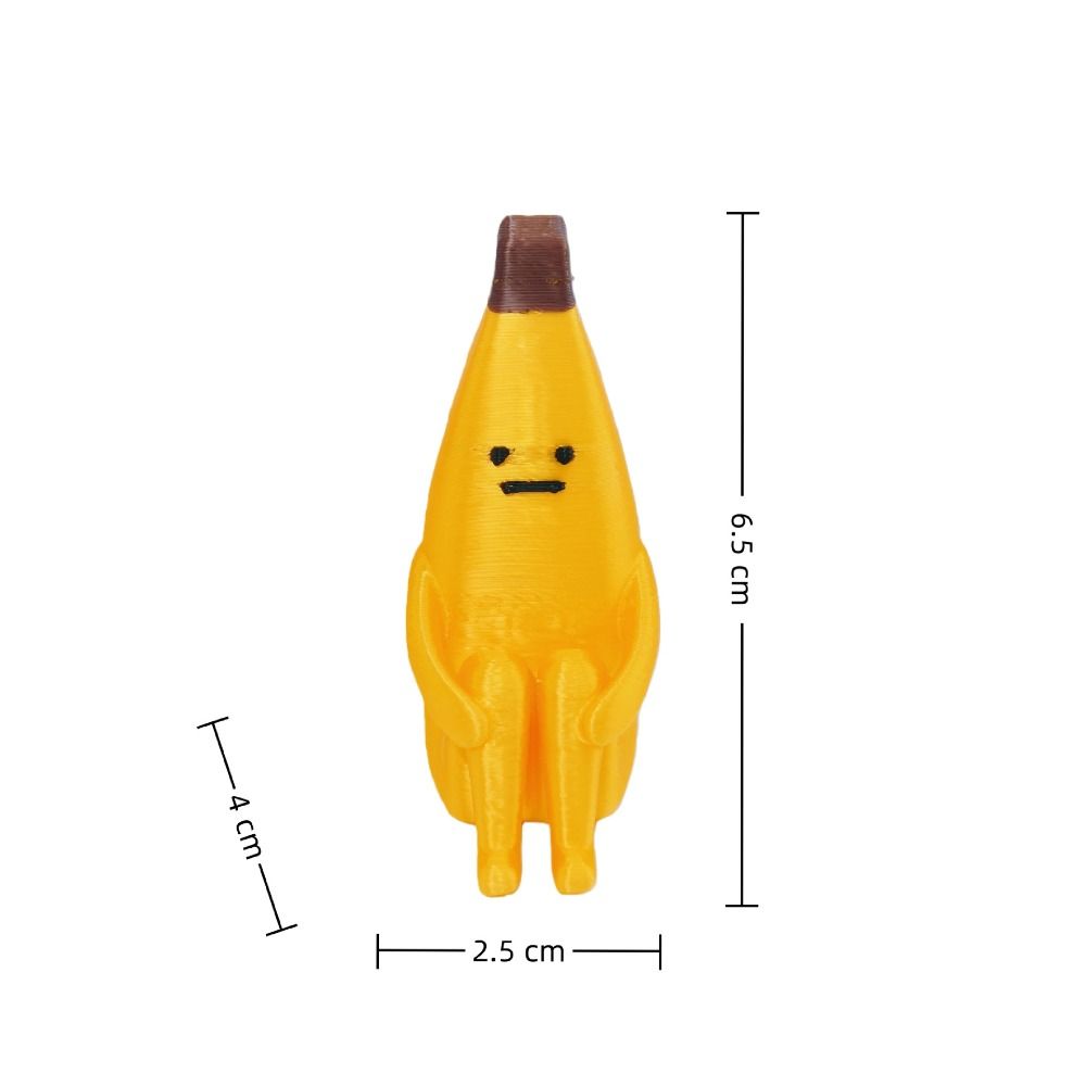 PLA Material Anxious Banana Ornaments Yellow Mini Model Desktop Toys Home Decoration