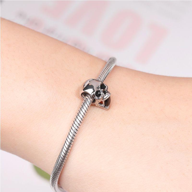 New Copper Skull Extraterrestrial Charm Of Ley Chain Bead Fit Original Bracelet Accessories Diy Women Jewelry