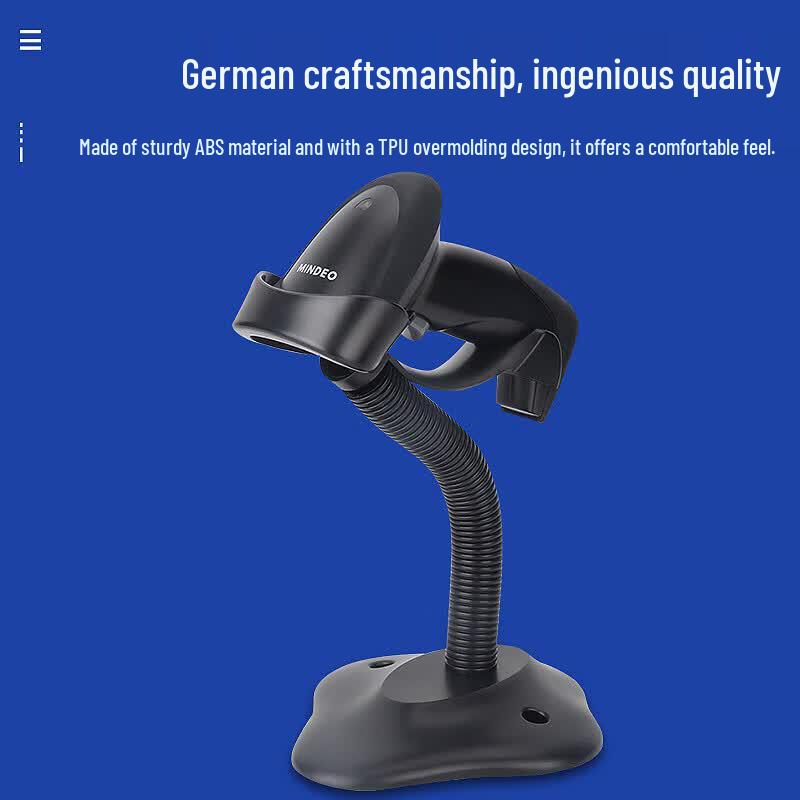 MINDEO MD2250AT 1D Wired Barcode Scanner with Stand