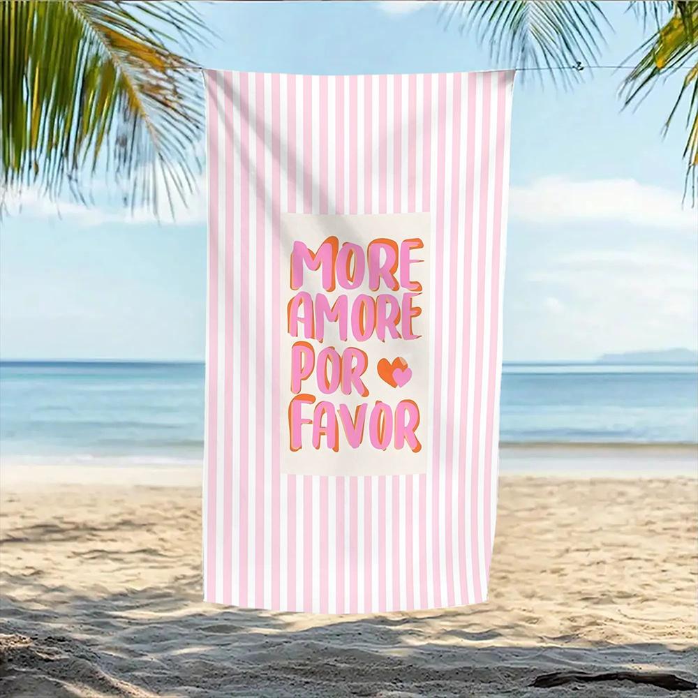 1pc Assorted Summer Beach Towels with Fun Prints & Striped Designs Perfect choice for beach vacation party gifts