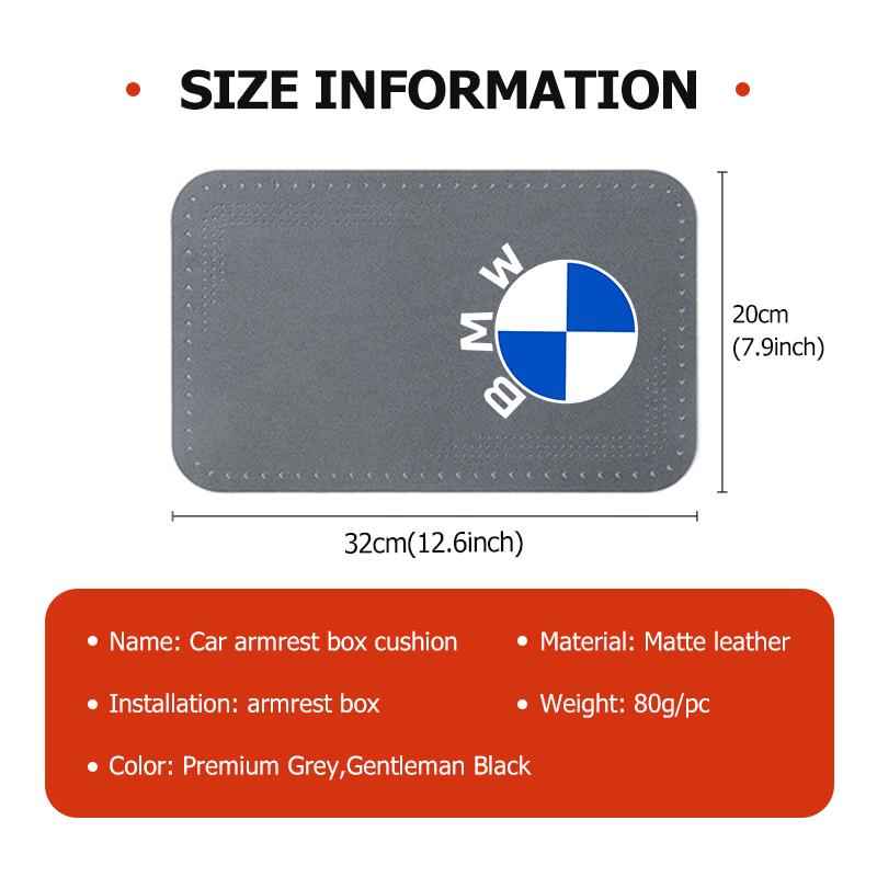 Car Seat Center Console Arm Rest Mat Leather Armrest Pad For BMW Performance X1 M3 M6 F01 F02 E34 E36 E60 F10 F20 X6 SLZPW1