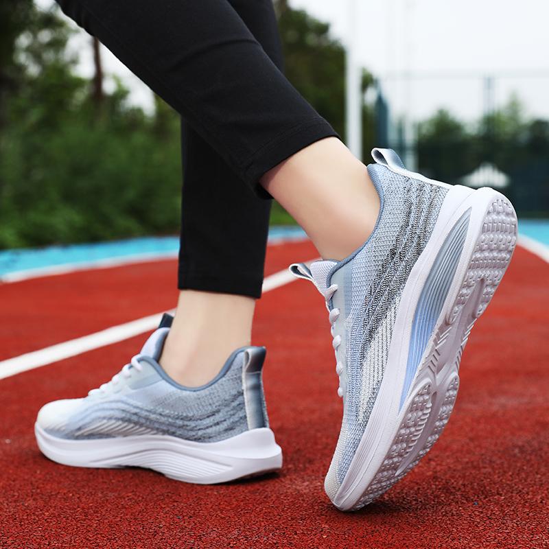Breathable Knitted Running Shoes Unisex Lightweight Soft Sole Sneakers Non-slip Comfort Casual Trainers for Jogging Walking Fitness