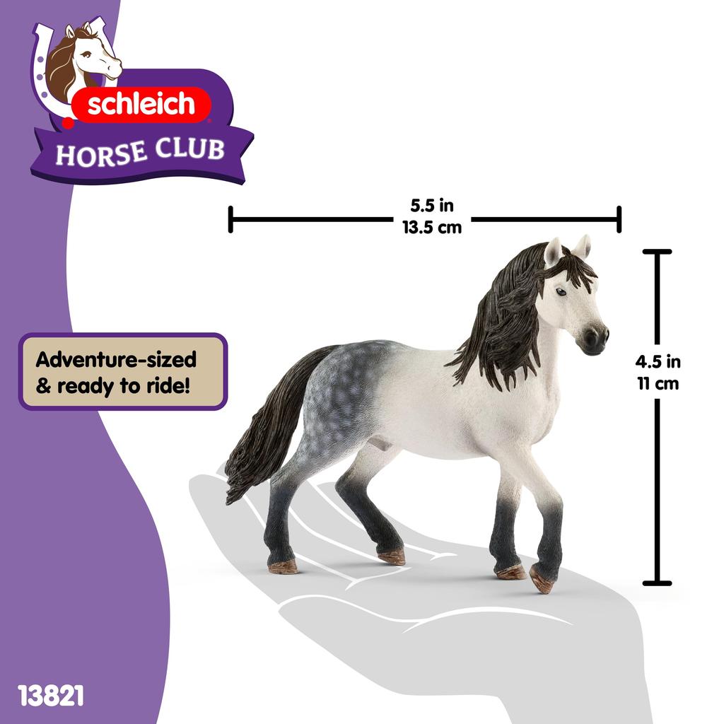 Schleich Horse Club Andalusian Horse Ages Realistic Horse Animal Toy 13821 (Male) Figure, 6+,