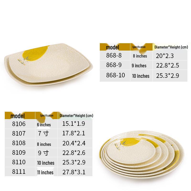 A5 Melamine Restaurant Tableware: Creative Plastic Fast Food & Cold Dish Plate for Hot Pot and Household Use