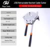 Rubberized Retractable Ratchet Cable Cutter - Gear-Type Wire Scissors