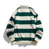 Spring Autumn New Fashion Loose Striped Pique Polo Shirt for Men Women, Trendy Hong Kong Style Streetwear