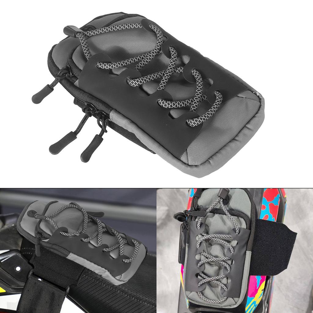Oversized Reflective Storage Pouch With Quick Release Straps Perfect For Adventure Motorcycles Long Distance Travel