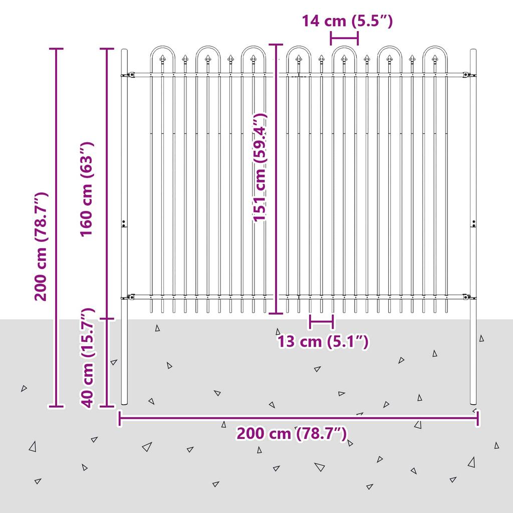 DRONTEN Spike Arch Fence Black