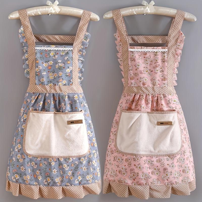 

2pcs Canvas Apron for Women Home Kitchen Cooking Breathable Wear Apron Home Accessories