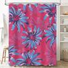 Bright Pink Blue Floral Shower Curtain Bathroom Decor 3D Printed Waterproof Fabric Customizable Size for Home Bathrooms
