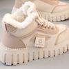 Fleece High-top Dad Shoes for Women 2025 Winter New Ins Trendy Student Casual Little White Shoes Heightened Thick-soled Korean Version