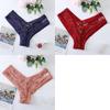 3Pcs/Lot Sexy Panties Women Lace Embroidery Underwear Low-Waist G String Hollow Out Cross Belt Thong Comfortable Female Lingerie