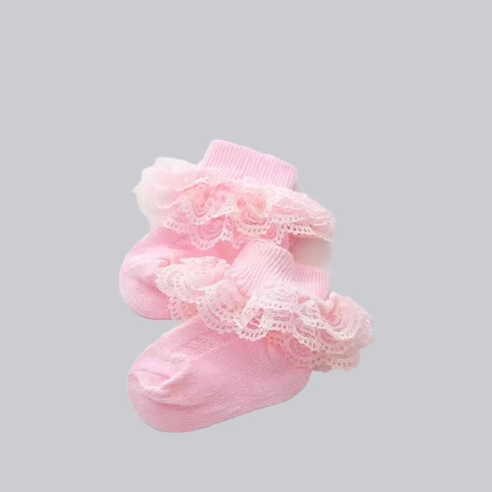 3/5Pairs 0-5Years Old of Newborns Solid Color Lace Socks soft and delicate Solid Color Socks Unlimited Creativity Fashion Weapon