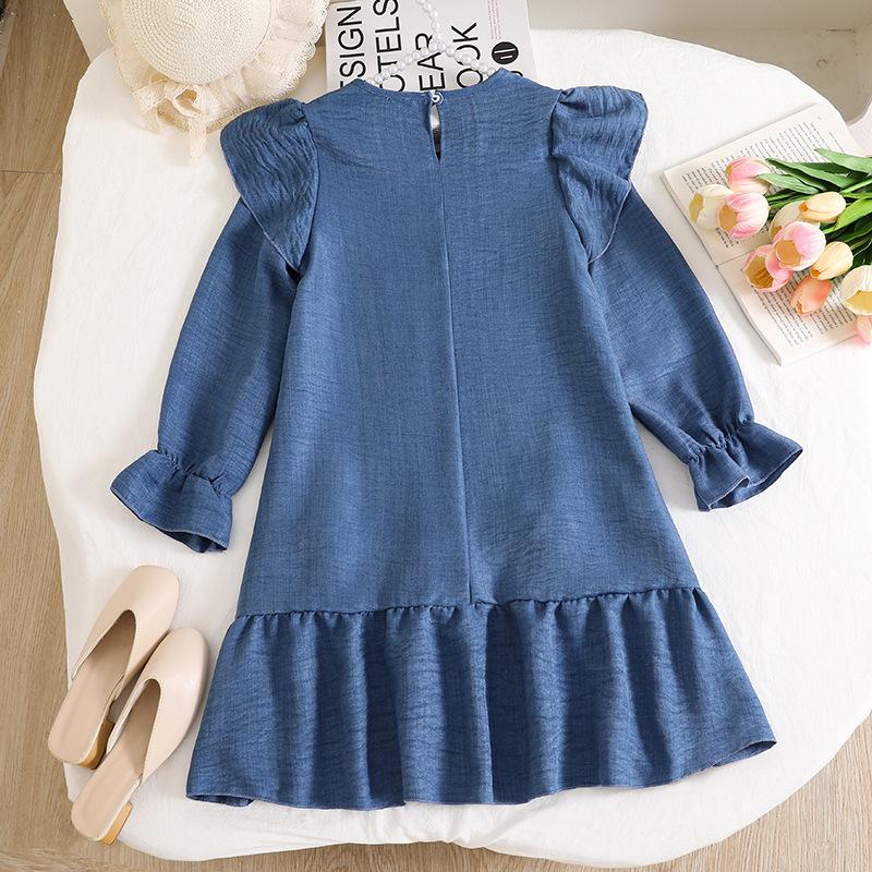 Rochie Fete Toamnă Nouă Stil Coreean Stil Occidental Dantelă Mânecă Lungă Dulce Fustă Flori Tridimensionale Rochie Prințesă