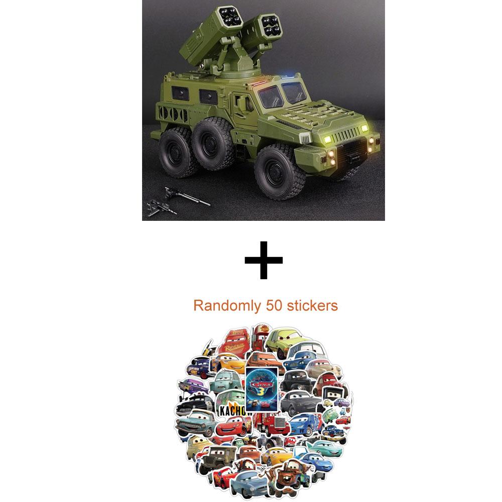 1:50 Legierte Panzerwagen Diecast Modell Spielzeug Sound Licht Rückzieher Türen Geöffnet Miniatur Raketenfahrzeug für Kind Jungen Sammlung Spaß