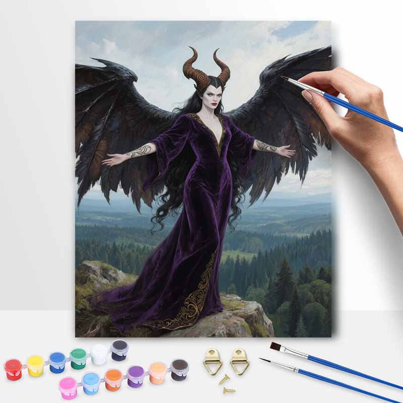 Disney Maleficent Oil Painting by Numbers Art Kit. Handmade Diy Painting Home Decoration Gifts