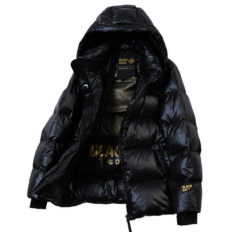 New Black and Gold Down Jacket Short Thickened High-end White Goose Down Men's and Women's Couples Series Big-name Anti-season Jacket
