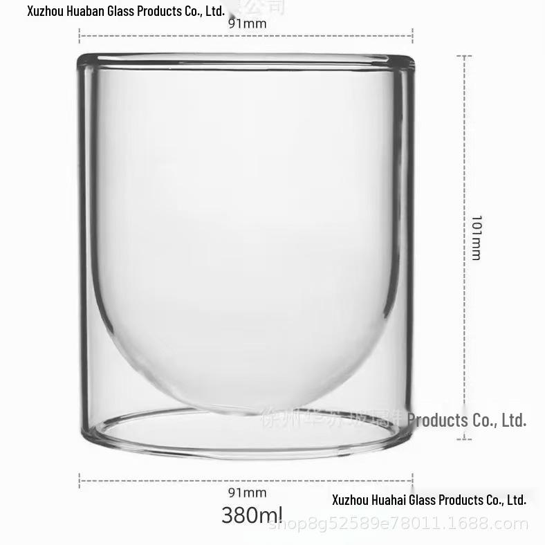 High-Temperature Resistant Double-Layer Borosilicate Glass Candle Holder for Weddings and Bedrooms