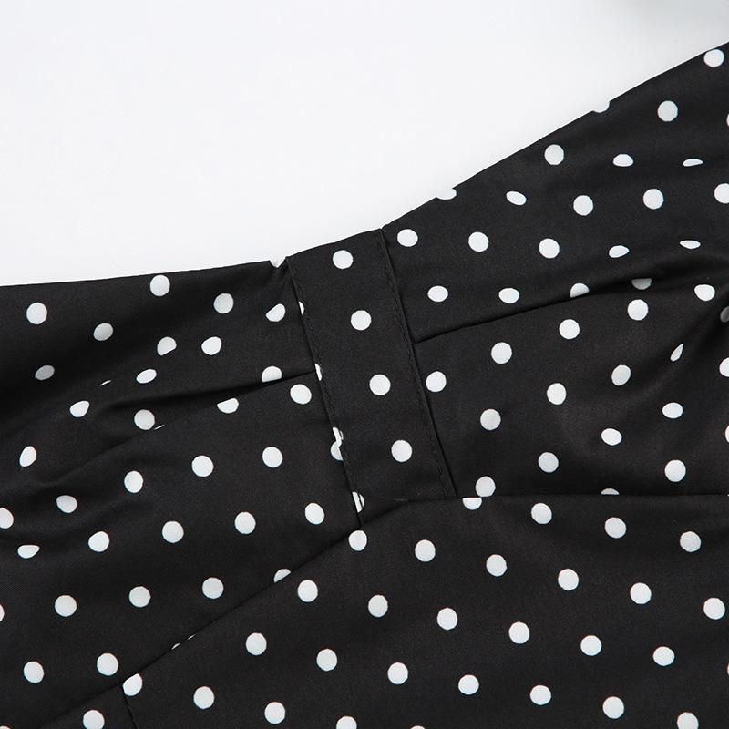 Women Summer Sweetheart Neck Polka Dot Ruffle Hem Slim Fit Sleeveless Camisole Top