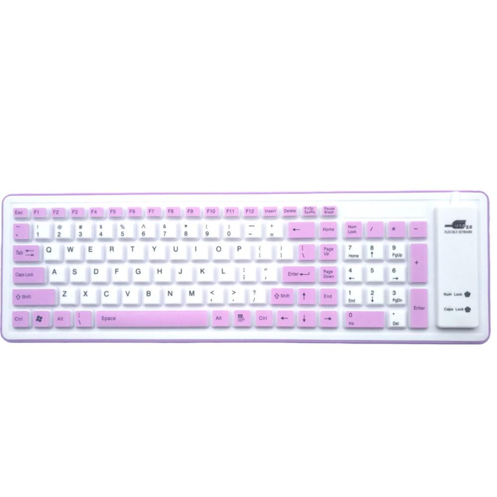 Soft Silicone Flexible Keyboard Foldable Wired Keyboard Colorful USB Keyboard  Home Use