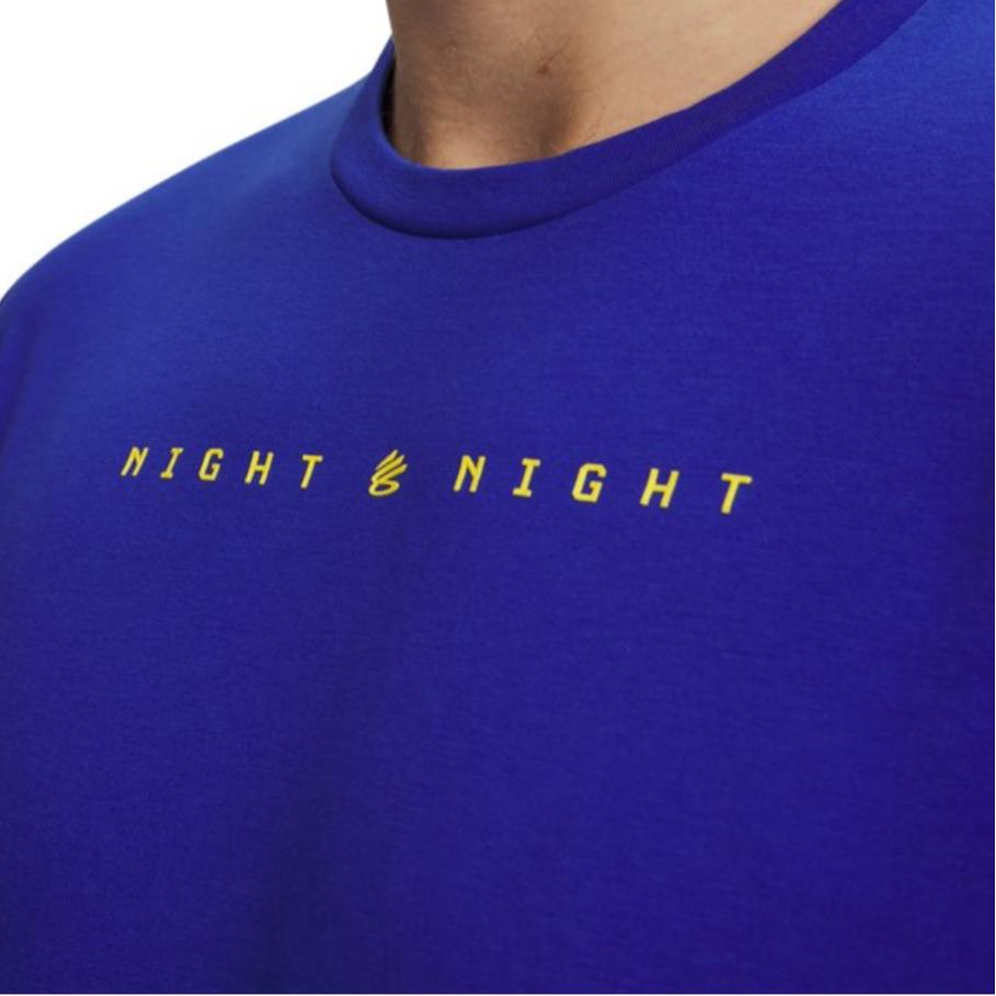 Under Armour Night Print Basketball Training Lightweight Breathable Sweat-Wicking Comfortable Classic Logo Short Sleeve T-Shirt Men Tops 6009783-400