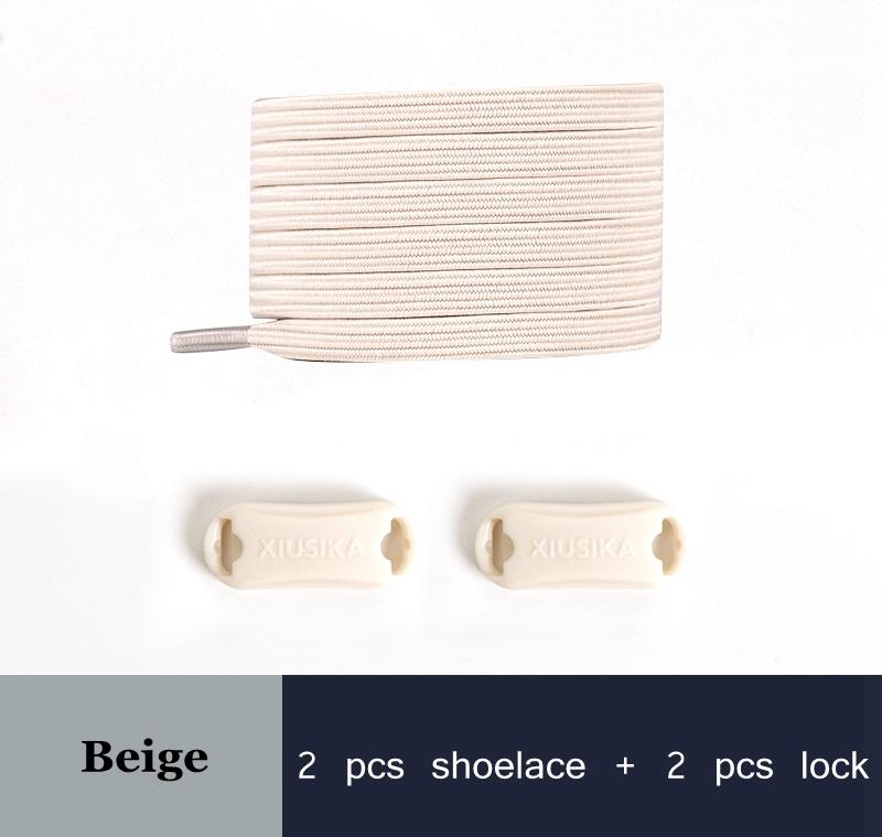1 Pair No Tie Shoe Laces Elastic Laces for Sneakers Flat Shoelaces Without Ties Shoelace with Lock for Kids Adult Shoestrings