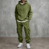 Men's 2-Piece Zip-Up Jacket and Cargo Pants Set Color Elastic Waist Tapered Leg Outdoor Casual Sportswear