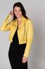 Stylish Womens Yellow Leather Jacket Real Lambskin Handmade Biker Motorcycle