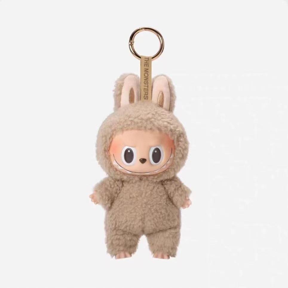 Labub Mart Heartbeat Macaron Vinyl Face Plush Doll Keychain