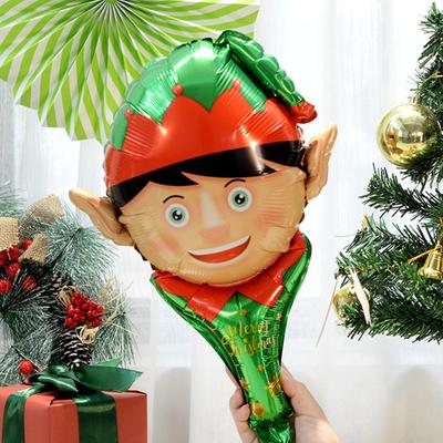 10PCS/Set Christmas Balloon Assorted Handheld Santa Snowman Elk Gingerbread Man DIY Party Decorating Prop Christmas Supplies ZYF