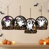 Round Halloween Ghost Door Hanger Cartoon Ghost Hanging Plaque  Living Room