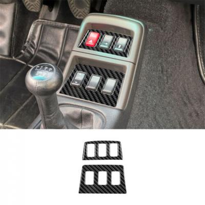 2Pcs Carbon Fiber Interior Center Switch Cover Trim For Porsche 911 1989-1997