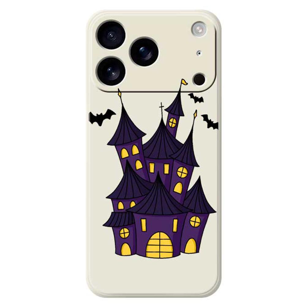 

For iPhone 17 Pro Max Case Bat Castle Pattern Printing Straight Edge TPU Phone Back Cover C