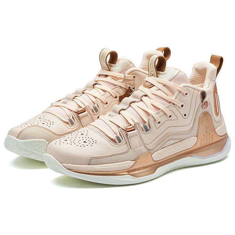 361 AG1 Pro Lu Cushioning Slip Resistant Abrasion Resistant Coverage Support Mid top Basketball Shoes Men's Rose Gold 672141109-1