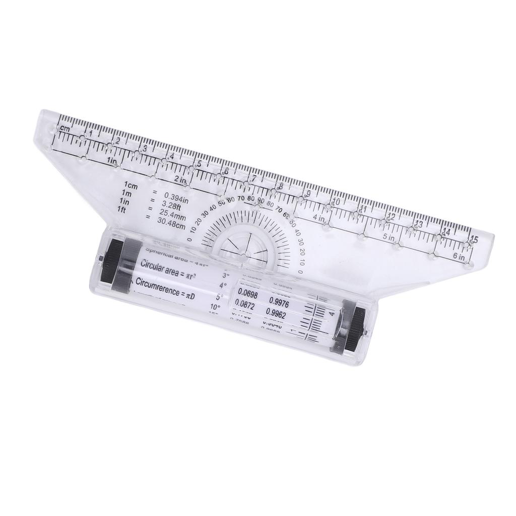 Rolling Ruler Parallel Line Arc Curve Drawing Measuring Roller Ruler with Built in Protractor