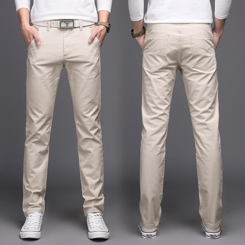 Men'S Spring And Autumn Men'S Casual Pants Youth Korean Edition Trendy Slim Fit Multi Color Pure Cotton Casual Versatile Long Pants