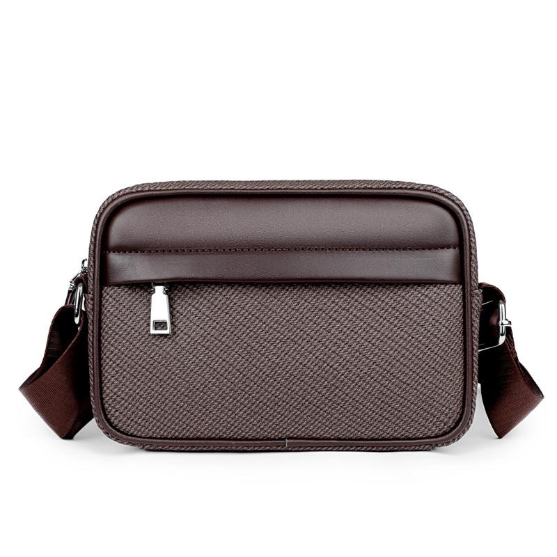 

Новая мужская клетчатая сумка через плечо - Модная и многофункциональная темно-коричневого