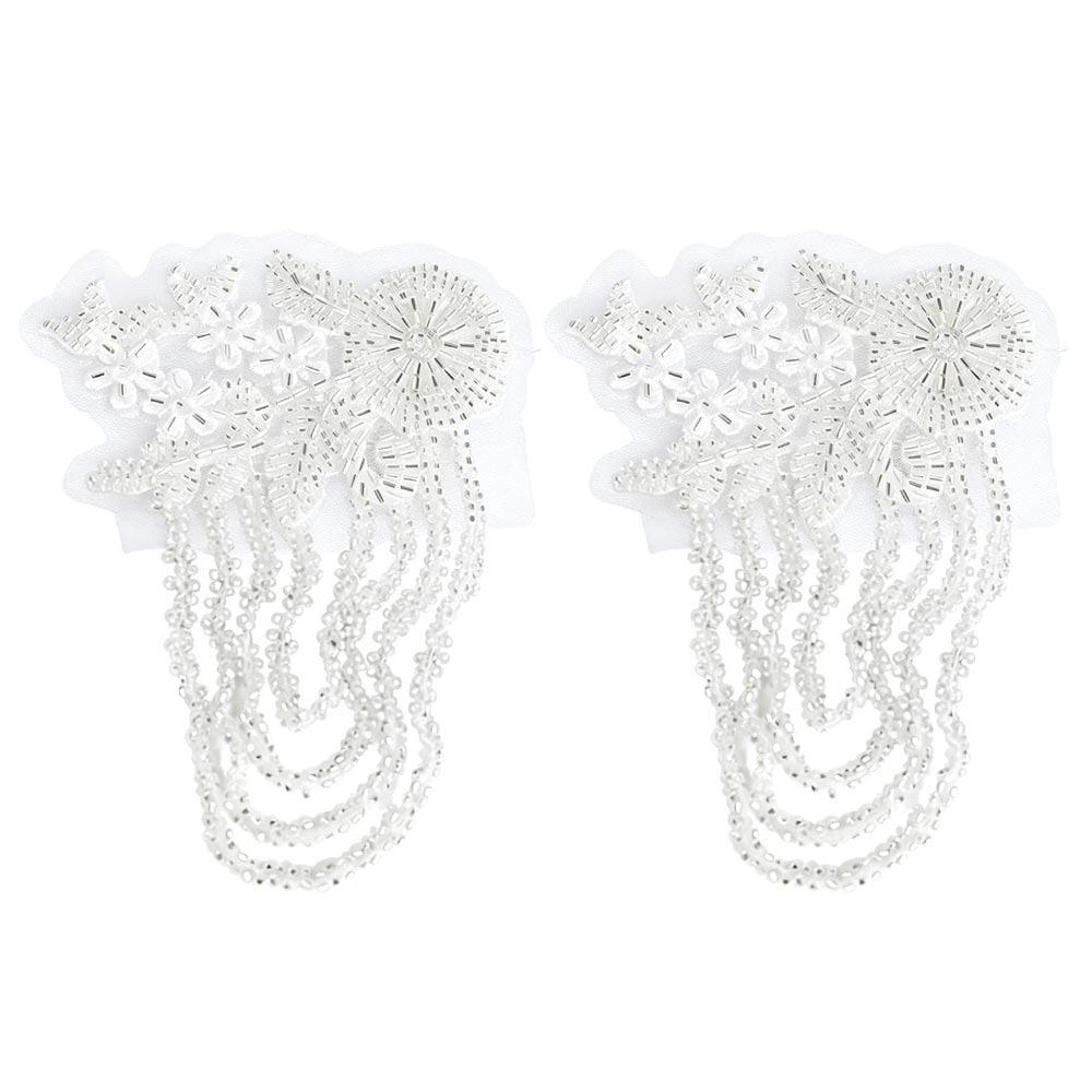 

Pearl Embroidery Shoulder Ornaments Handmade Diamond Binding Beads Beaded Epaulets Sequince Beaded Gold Embroidery