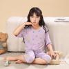 Girls' Modal Summer Pajama Set: Lightweight, Seven-Sleeve Baby Lounge Wear for Air Conditioning.