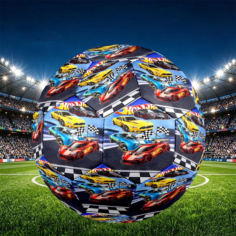 Hot Wheels Print Size 5 Soccer Ball, PU Wear Resistant Football for Match Training and Daily Practice, Birthday Gift for Soccer Fans