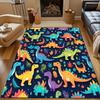 Colorful Cartoon Dinosaurs Pattern Patterned Carpet, Non Slip Mat Suitable for Living Room and Bedroom Sofas