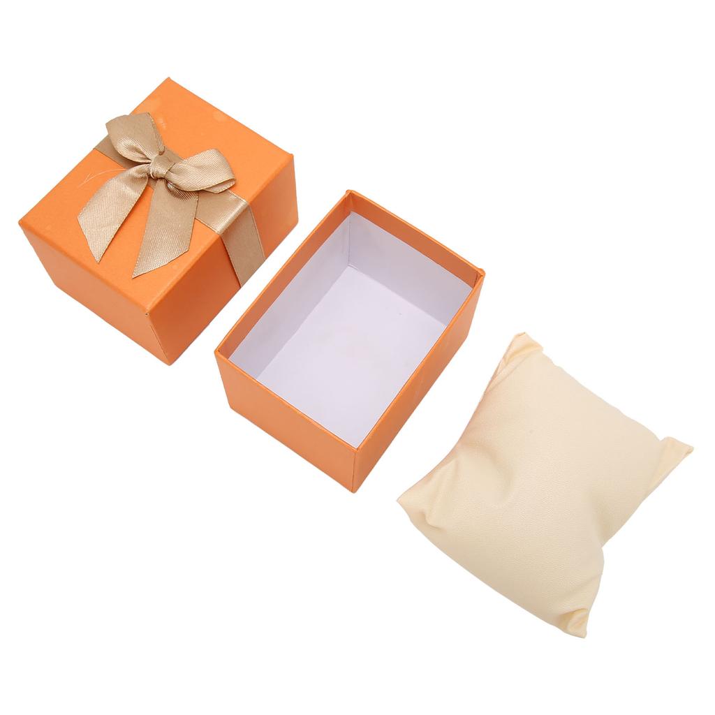 Watch Storage Box Bowknot Watch Case Watch Gift Box for Christmas Anniversary BirthdayOrange
