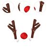 Generic Car Reindeer Antlers and Red Nose Set Easily Install Xmas Ornament