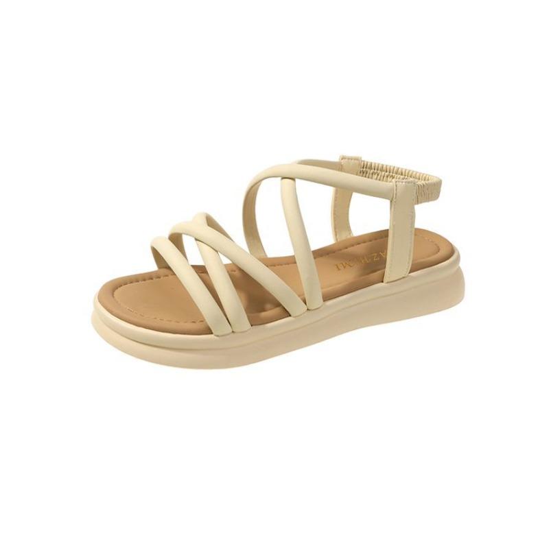 

Sandals summer wear new open-toed cross-strap sandals simple muffin flat sandals 35 жёлтый