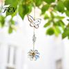 Glass Prism for Windows Butterfly Faux Crystals Suncatcher with Hook, Hanging Sun Catcher Windows, Sparkling Wind Wall Crystal Art Chimes Chain,