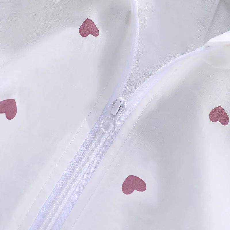 Jachetă de protecție solară pentru copii, haină subțire, îmbrăcăminte exterioară pentru fete de vară, jachetă din bumbac, cu glugă