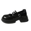 White Thick Heel Platform French Mary Jane Shoes Women's 2025 New Summer Round Head Light Mouth British Style Small Leather Shoes Women