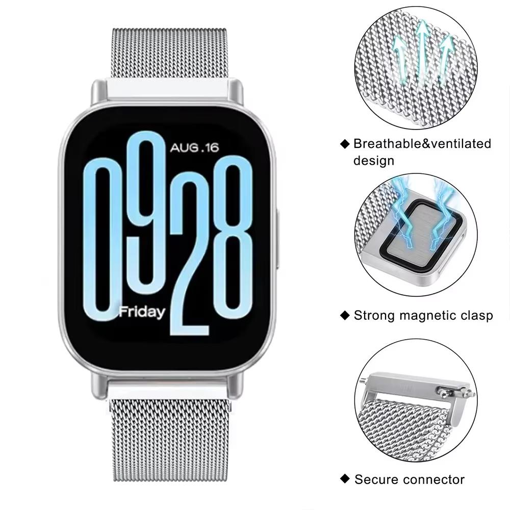 Milanese loop Strap for Xiaomi Redmi Watch 5 Active Metal Stainless Steel Bracelet correa Redmi Watch 5 Lite Magnetic Wristband
