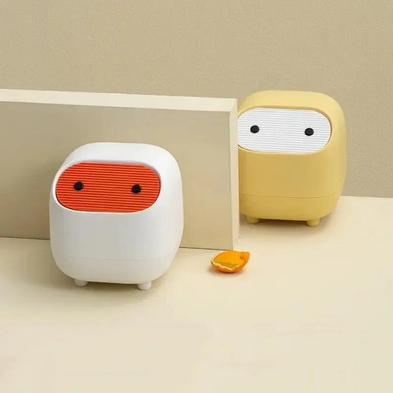 Double Ins Can Trash Layer Cute Ninja Mini Small Box Creative Trash Desktop Mini Trash New Can Storage Press Office 1pc
